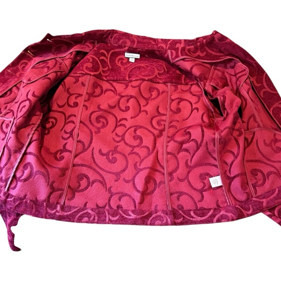 Croft & Barrow Jacquard Scroll Jacket Burgundy Button-Up XL Heritage Edit‎ - Picture 11 of 11